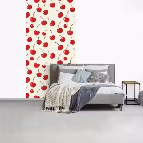 Kersen - Minimalistisch - Rood fotobehang vinyl groot 64 -slaapkamer