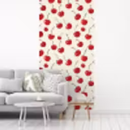 Kersen - Minimalistisch - Rood fotobehang vinyl groot 64 -woonkamer