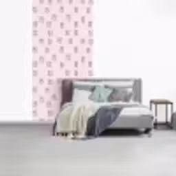 Konijnen - Minimalistisch - Roze fotobehang vinyl groot 64 -slaapkamer