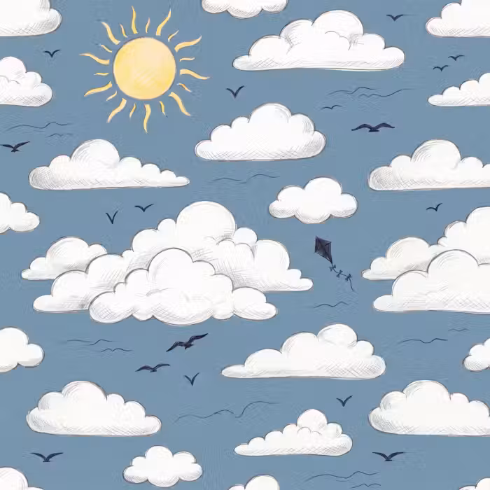 Behang - Lucht - Zon - Wolken - Natuur - Blauw