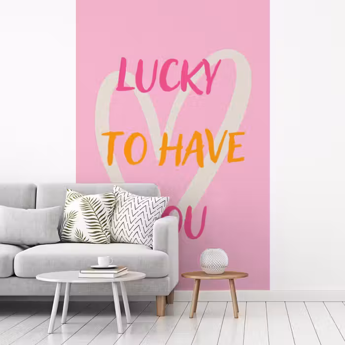 Behang - Lucky - Love - Valentijn - Roze