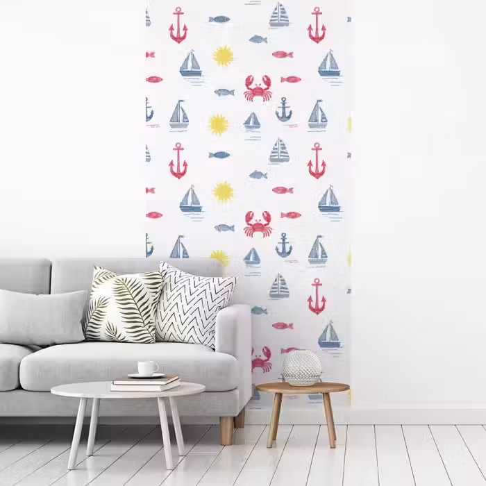 Nautisch - Illustraties - Kleurrijk fotobehang vinyl groot 64 -woonkamer
