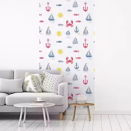 Nautisch - Illustraties - Kleurrijk fotobehang vinyl groot 64 -woonkamer