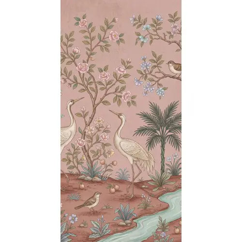 Nostalgisch - Reigers - Roze Behang Vlies klein -3d_website