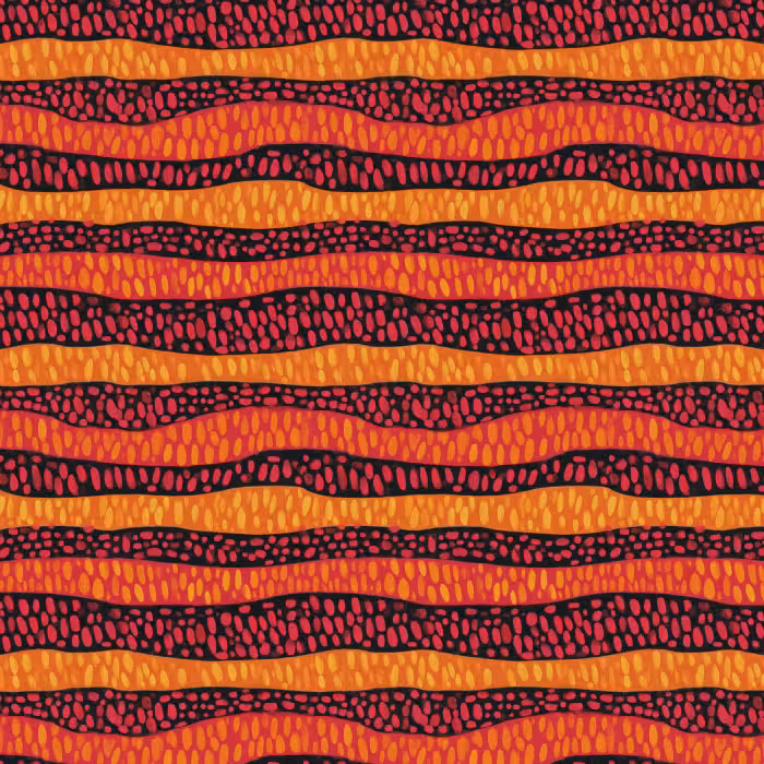 Behang - Oranje - Roze - Expressief - Patroon