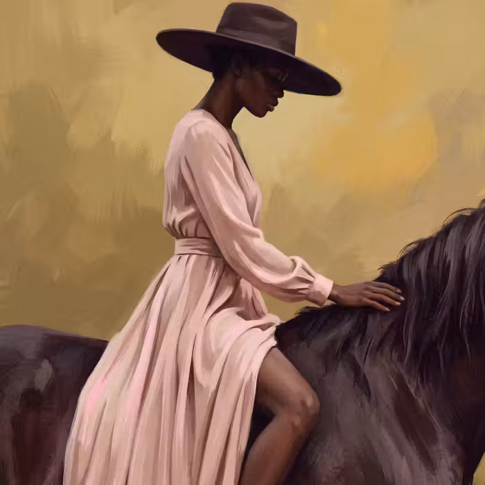 Behang - Paard - Klassiek - Oker
