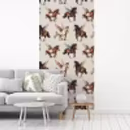Paarden - Vleugels - Kleurrijk fotobehang vinyl groot 64 -woonkamer