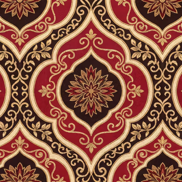 Behang - Patroon - Ornament - Barok - Rood - Goud
