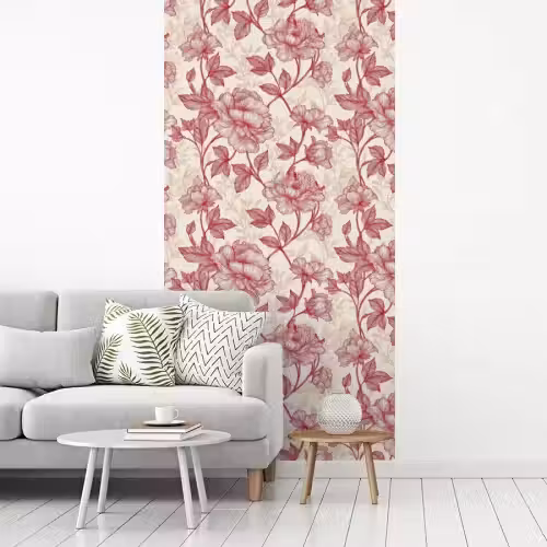 Pioenrozen - Modern - Rood fotobehang vinyl groot 64 -woonkamer