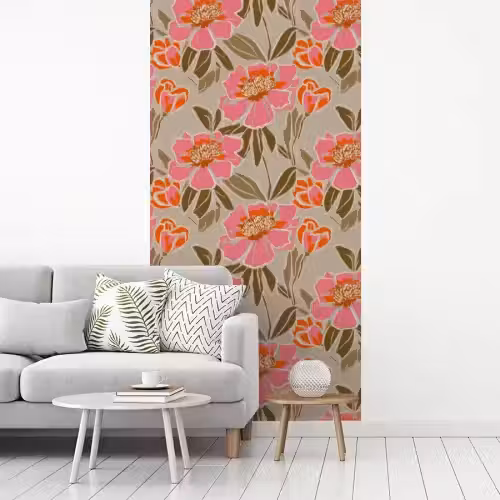Pioenrozen - Patroon - Roze fotobehang vinyl groot 64 -woonkamer