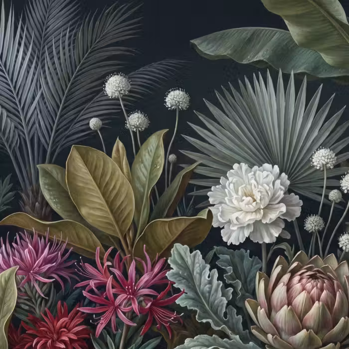 Behang - Planten - Tropisch - Botanisch - Donker - Groen