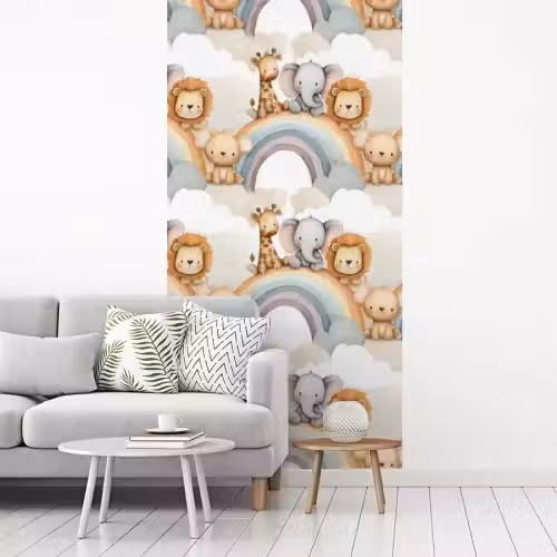 Safari - Regenboog - Kleurrijk fotobehang vinyl groot 64 -woonkamer