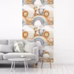 Safari - Regenboog - Kleurrijk fotobehang vinyl groot 64 -woonkamer