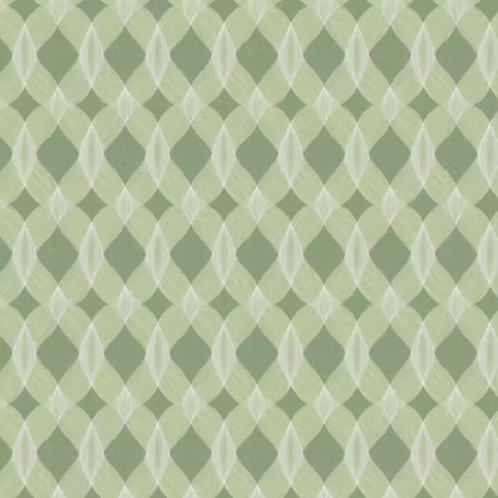 Behang - Saliegroen - Geometrisch - Organisch - Traliewerk - Patroon