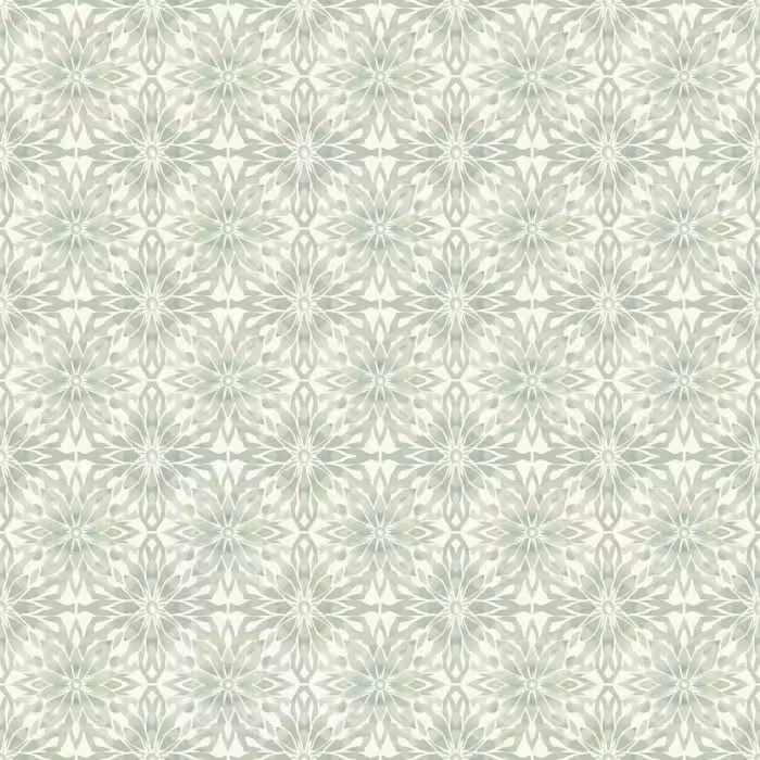 Behang - Saliegroen - Symmetrisch - Mandala - Ornament - Patroon