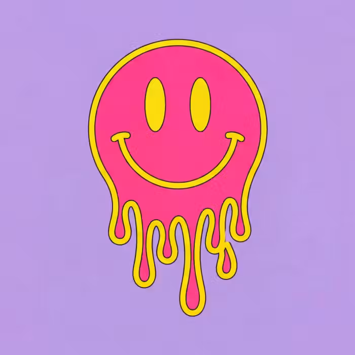 Behang - Smiley - Drip - Neon