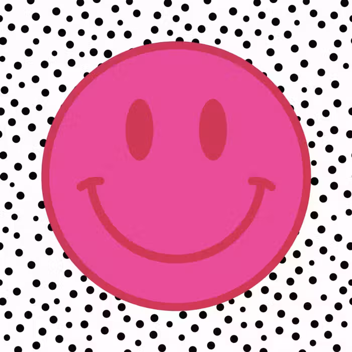 Behang - Smiley - Roze - Stippen