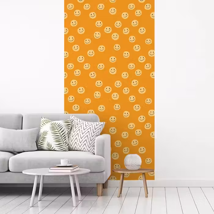 Smileys - Retro - Heel fotobehang vinyl groot 64 -woonkamer
