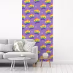 Sterren - Regenboog - Paars fotobehang vinyl groot 64 -woonkamer