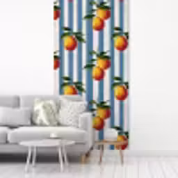 Strepen - Citroen - Blauw fotobehang vinyl groot 64 -woonkamer