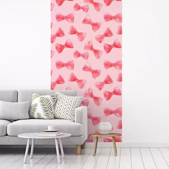 Strikken - Aquarel - Roze fotobehang vinyl groot 64 -woonkamer