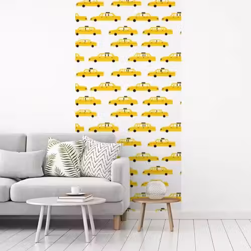 Taxi - Iconisch - Geel fotobehang vinyl groot 64 -woonkamer