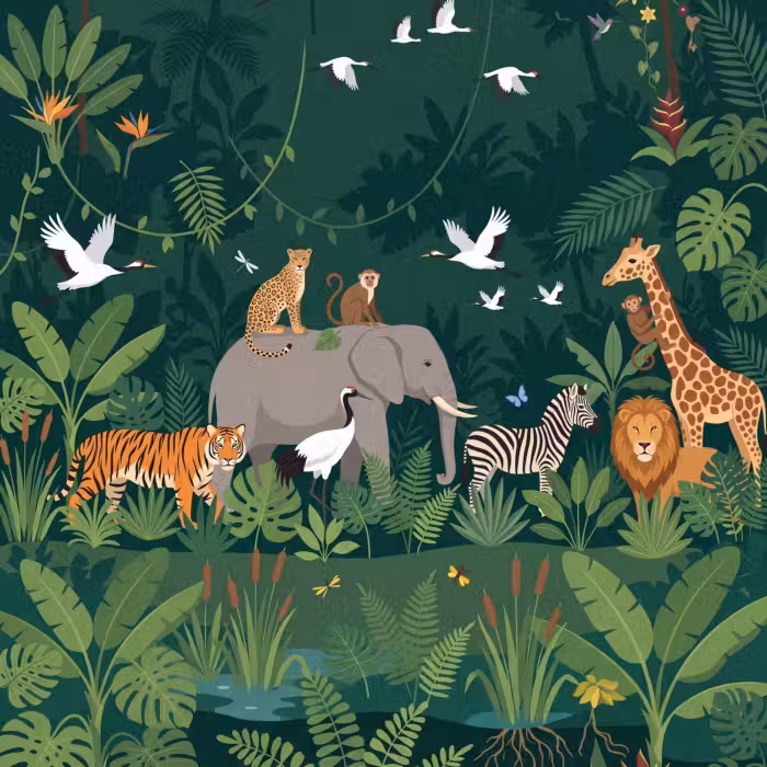 Behang - Tropisch - Jungle - Groen