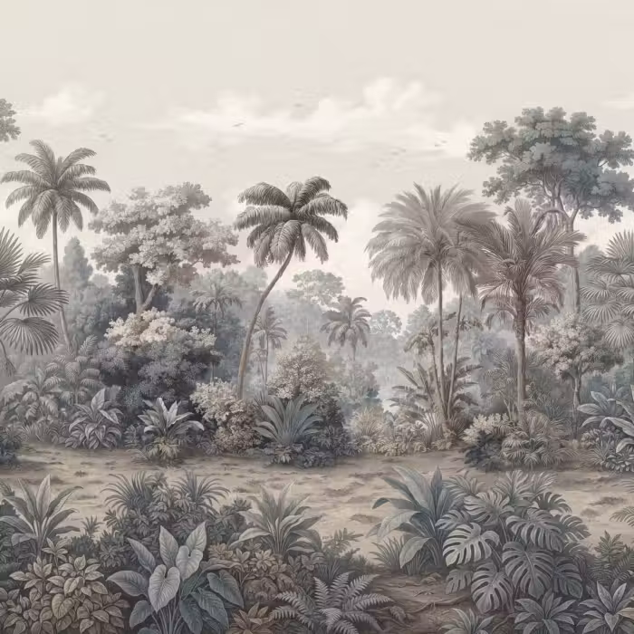 Behang - Tropisch - Landschap - Illustratie