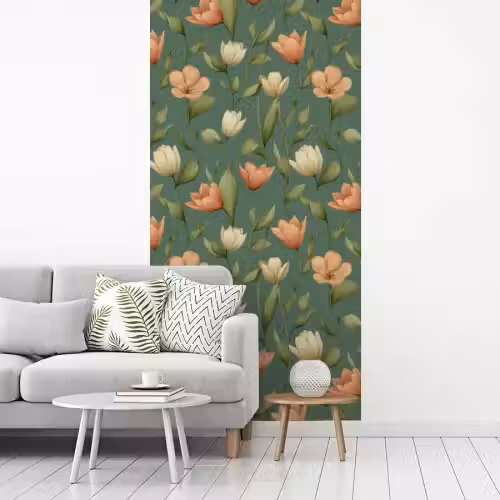 Tulpen - Botanisch - Groen fotobehang vinyl groot 64 -woonkamer