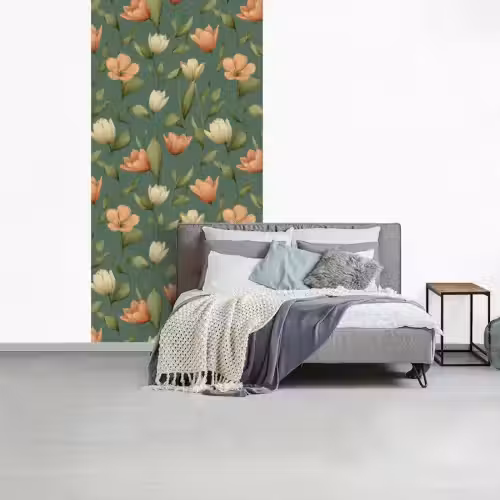 Tulpen - Botanisch - Groen fotobehang vinyl groot 64 -slaapkamer