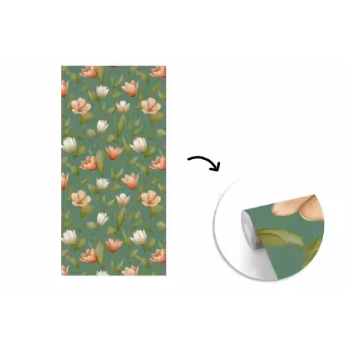 Tulpen - Botanisch - Groen fotobehang vinyl groot 64 -3d