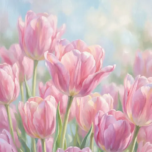 Tulpen - Veld - Lente - Roze Behang Vlies klein -3d_website