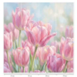 Tulpen - Veld - Lente - Roze Behang Vlies klein -USP_banen