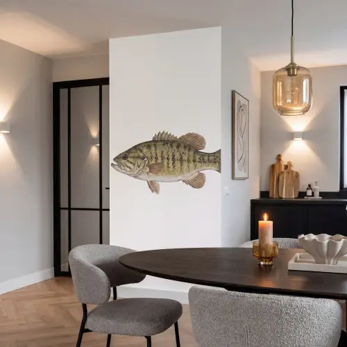 Vissen - Natuur - Vintage Behang Vlies klein -sfeer3