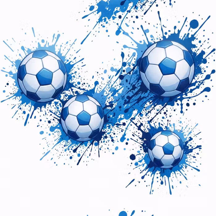 Behang - Voetballen - Verf - Sport - Blauw