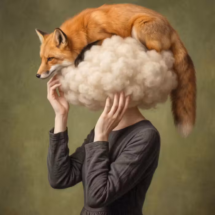 Behang - Vos - Surrealistisch - Groen