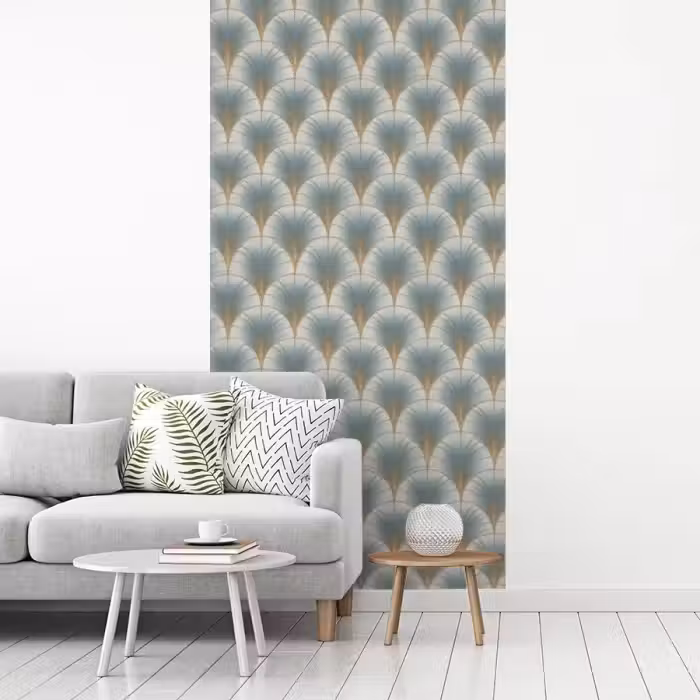 Waaier - Klassiek - Blauw fotobehang vinyl groot 64 -woonkamer