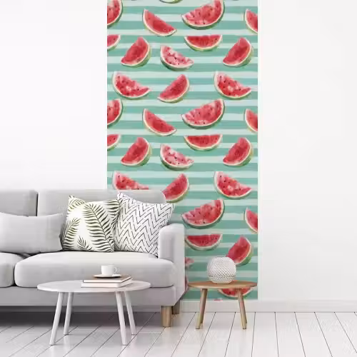 Watermeloen - Strepen - Groen fotobehang vinyl groot 64 -woonkamer