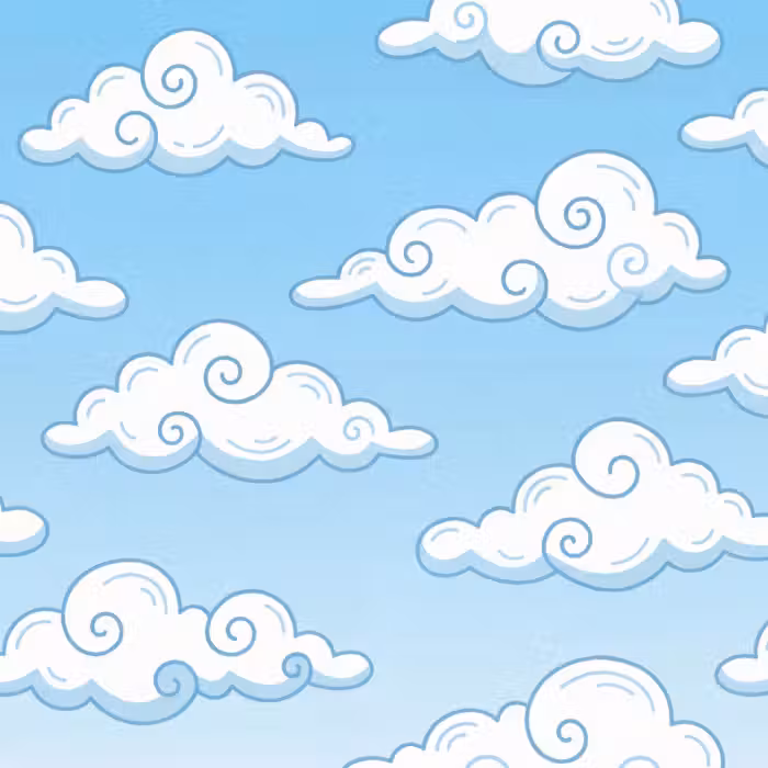Behang - Wolk - Lucht - Cartoon - Blauw - Wit