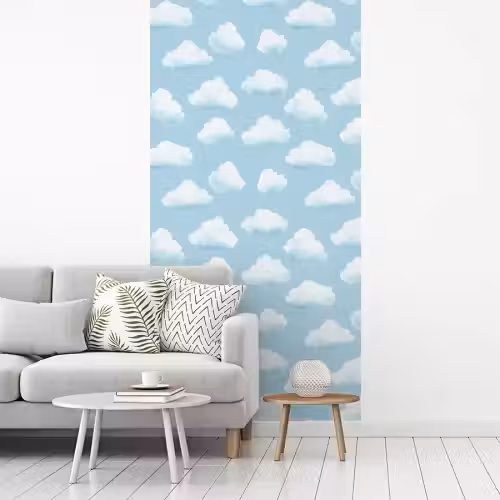 Wolken - Illustratie - Blauw fotobehang vinyl groot 64 -woonkamer
