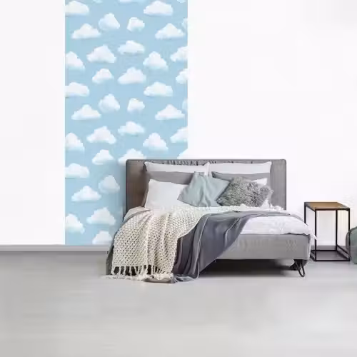 Wolken - Illustratie - Blauw fotobehang vinyl groot 64 -slaapkamer
