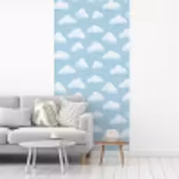 Wolken - Illustratie - Blauw fotobehang vinyl groot 64 -woonkamer