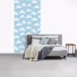 Wolken - Illustratie - Blauw fotobehang vinyl groot 64 -slaapkamer