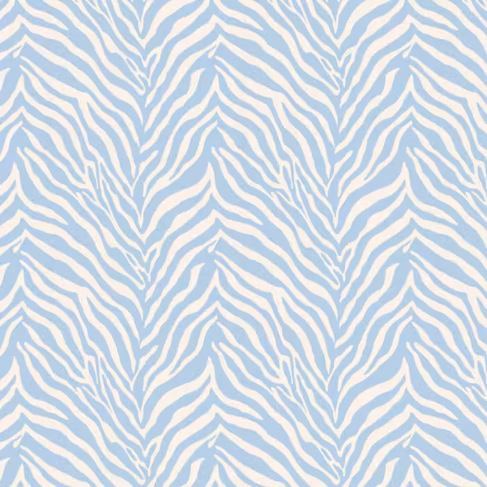 Behang - Zebra - Motief - Blauw - Wit