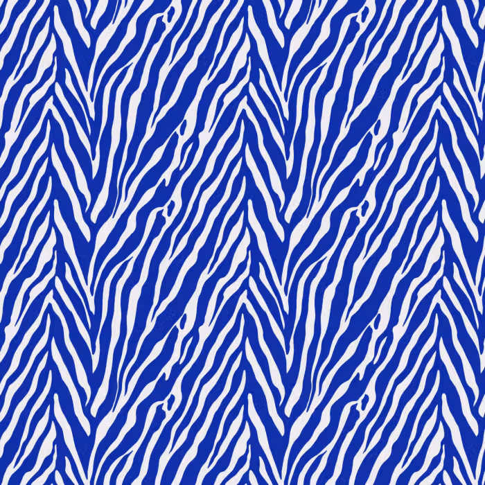 Behang - Zebra - Patroon - Kobalt - Blauw