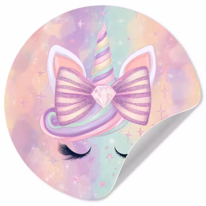 Behangcirkel - Eenhoorn - Glitters - Regenboog - Pastel