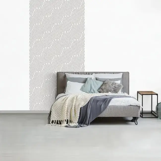 Behang achter bed 