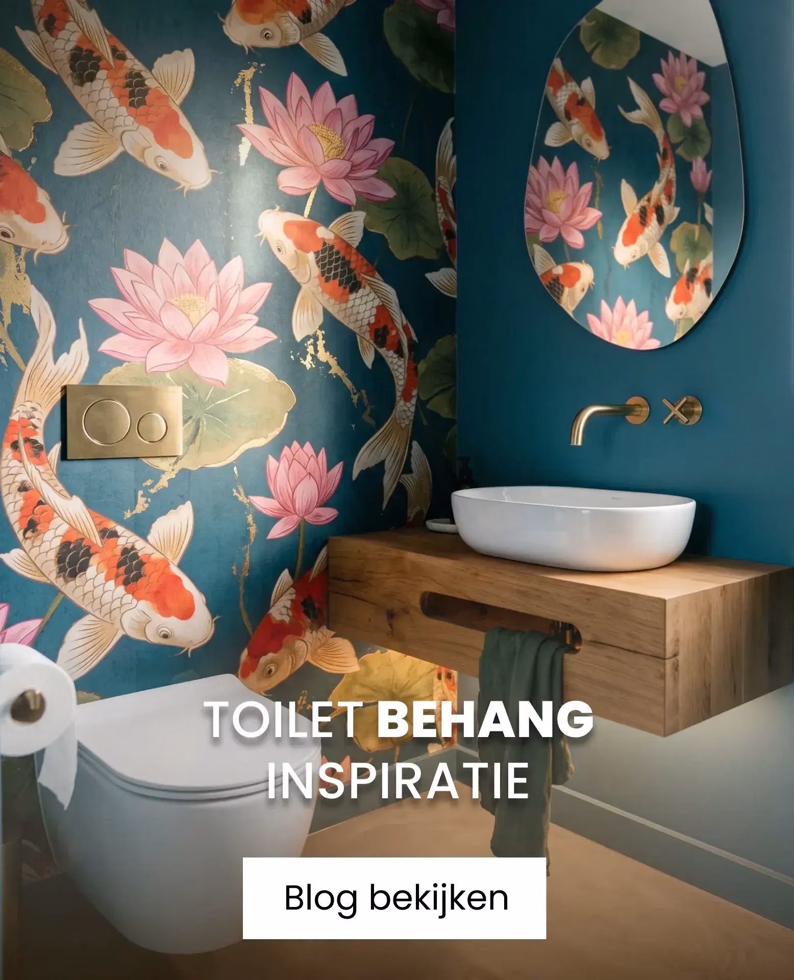 kleurrijk behang in wc