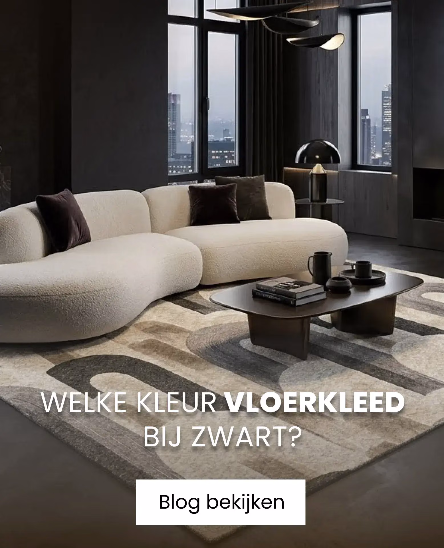vloerkleed in zwart interieur