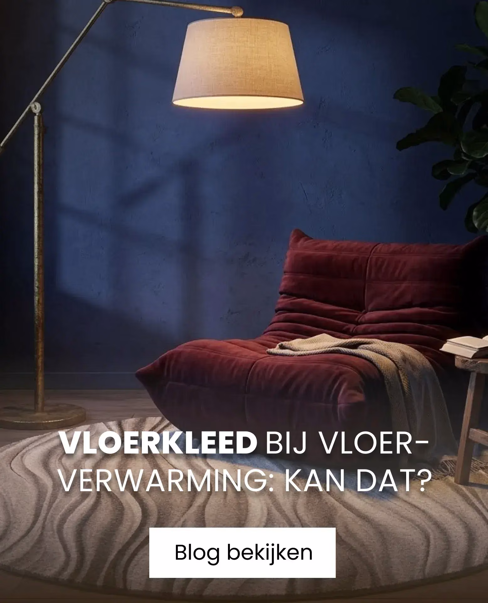 vloerkleed onder rode stoel